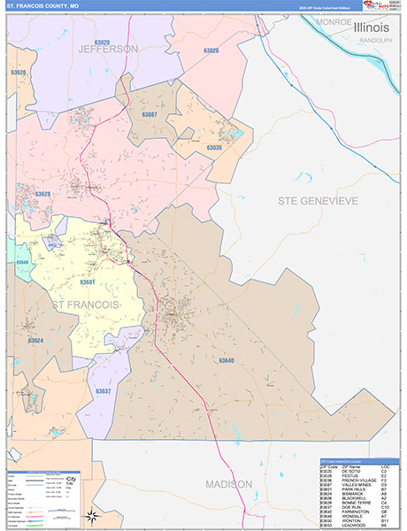 St. Francois County, MO Zip Code Map